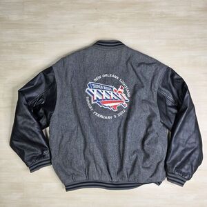 Vintage Reebok  Superbowl XXXVI 36 2002 Wool Blend Varsity Letter Jacket Size XL